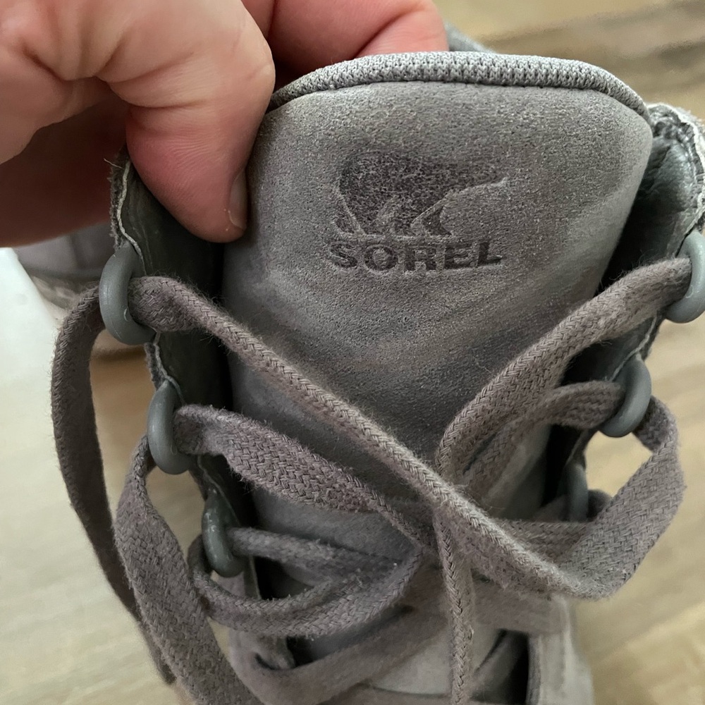 Sorel Gray Suede Lace-Up Ankle Boot